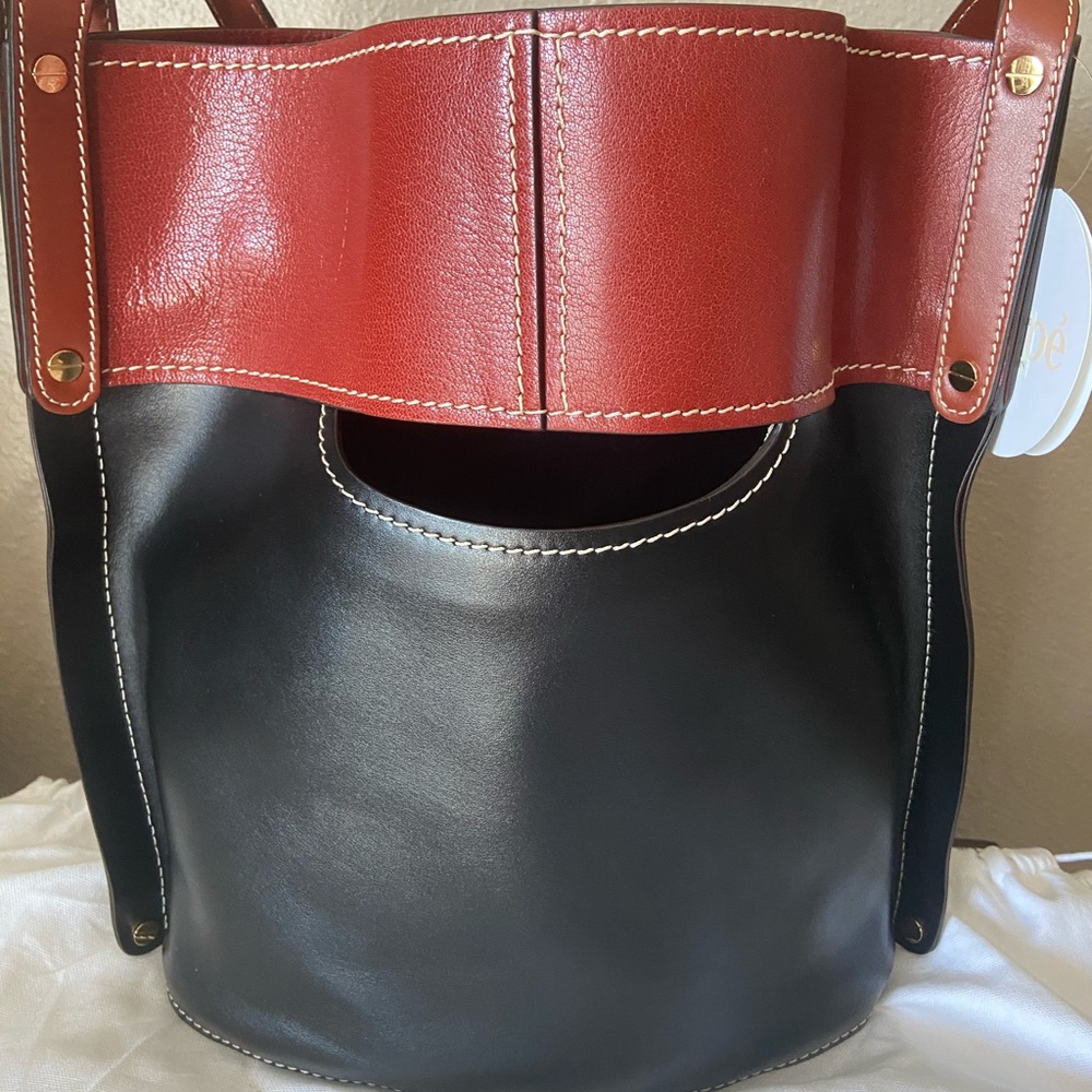 Chloé Aby Bicolor Leather Bucket Bag - Picture 6 of 12